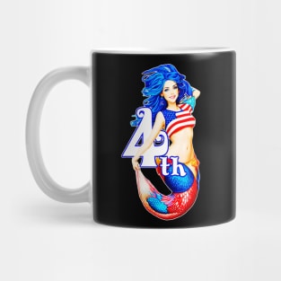 Independence day 4th of july mermaid celebrate Mug